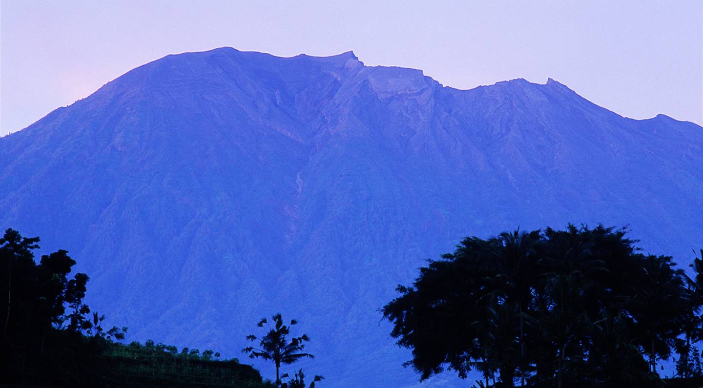 Mount Agung rising above the Balinese landscape